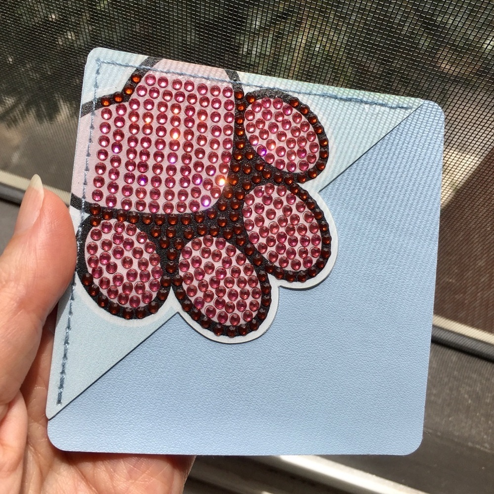 Diamond Art Paw Print Corner Bookmark, Neutral, Sparkly, Bling (PINK/BROWN) - Picture 15 of 17